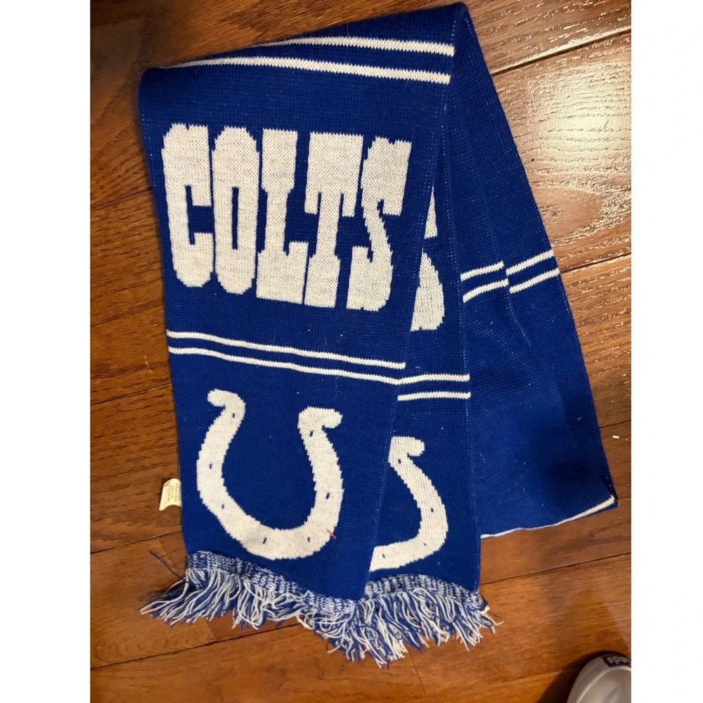 Forever Collectibles‎ Indianapolis Colts NFL Knit Scarf Blue White Fringe NWT